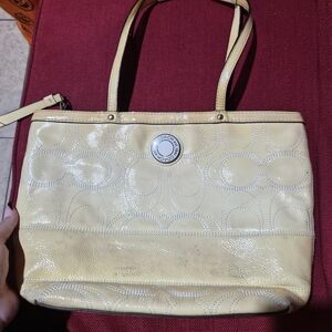 Coach Yellow Leather Tote Bag